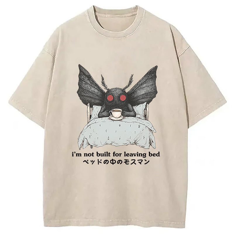 Mothman in Bed Washed T-Shirt Trendy Everyday Casual Outfit Gifts For Her - Gypsysystersgift