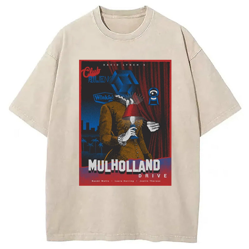 Mulholland Route in Japan Washed T-Shirt Soft Comfortable Daily T Shirt Gifts For Him - Gypsysystersgift