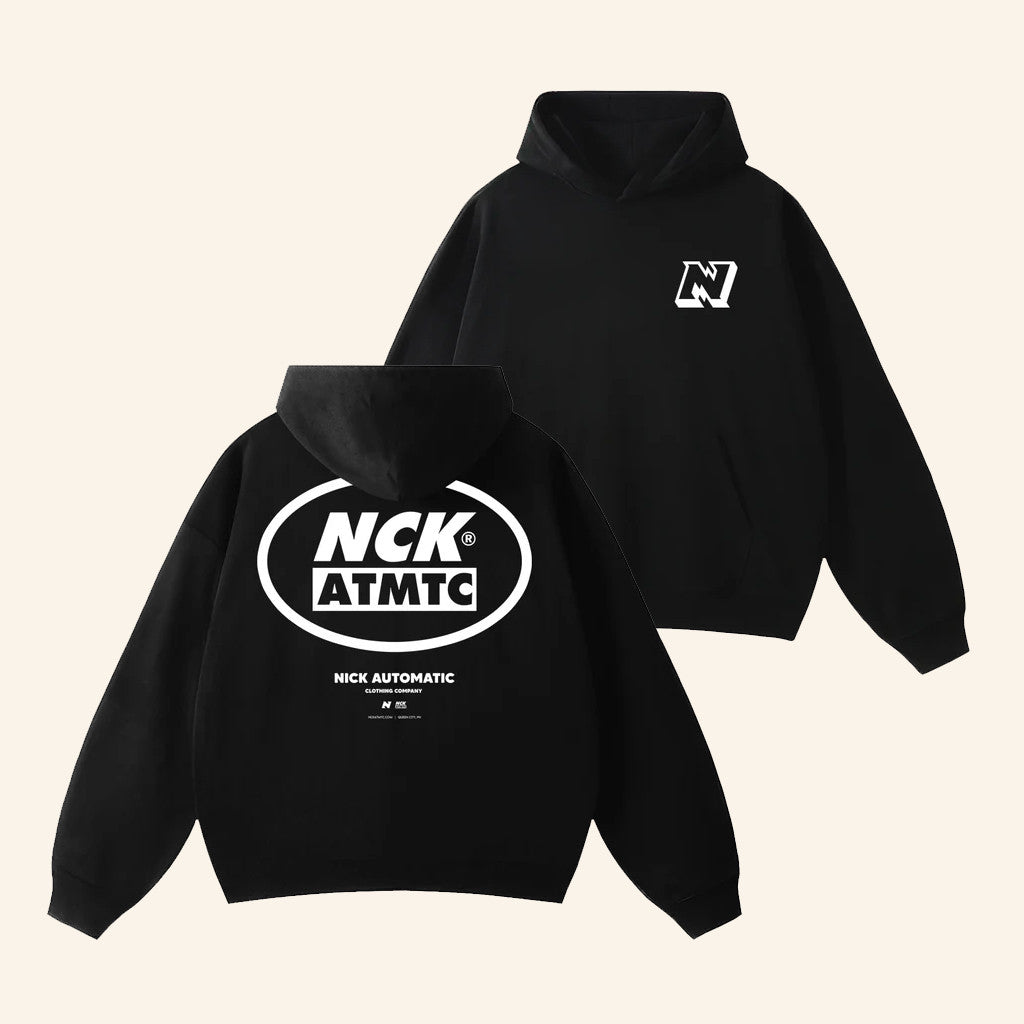 Nck Atmtc Merch Nick Automatic Block Badge Black Hoodie Gift Ideas For Husband - Gypsysystersgift