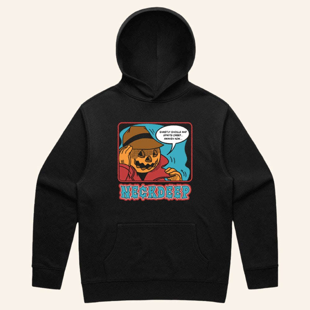 Neck Deep Merch Pumpkin Guy Black Hoodie Halloween Gifts For Him - Gypsysystersgift