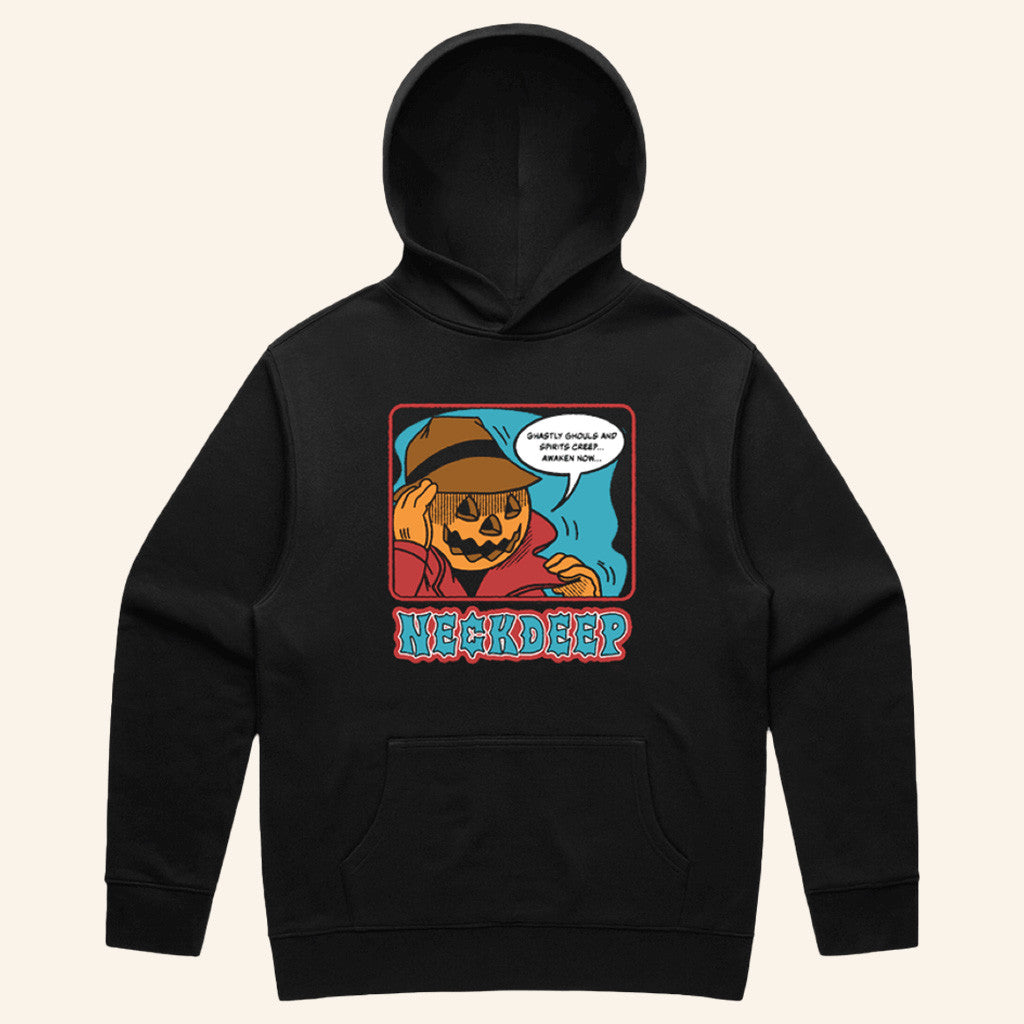 Neck Deep Merch Pumpkin Guy Black Hoodie Halloween Gifts For Him - Gypsysystersgift