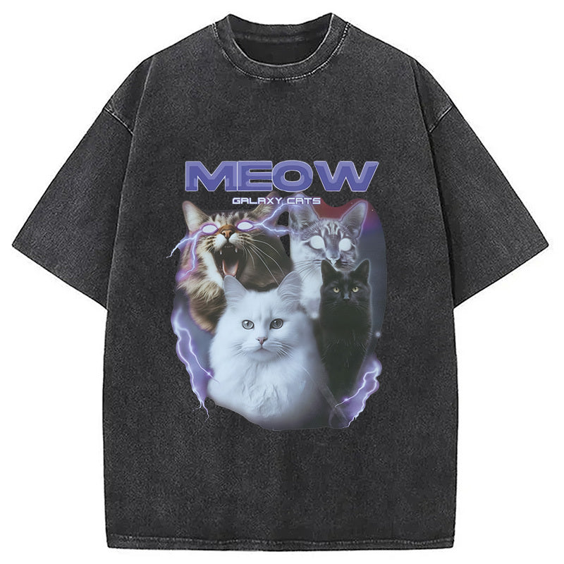 Neow Cat Meme Washed T-Shirt Funny Graphic Gift For Friends Gifts For Her - Gypsysystersgift