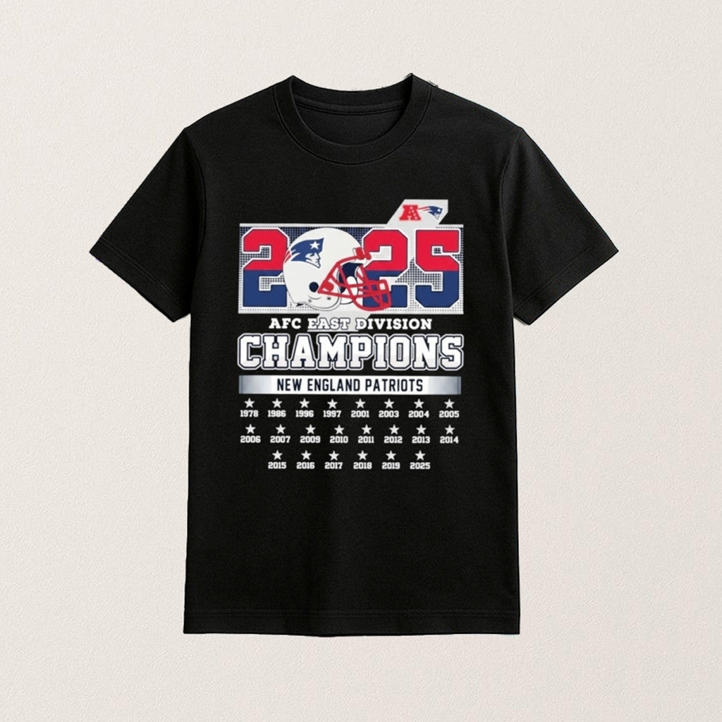 New England Football 2025 AFC East Division Champions Shirt New England Football Merch - GypsysystersGift