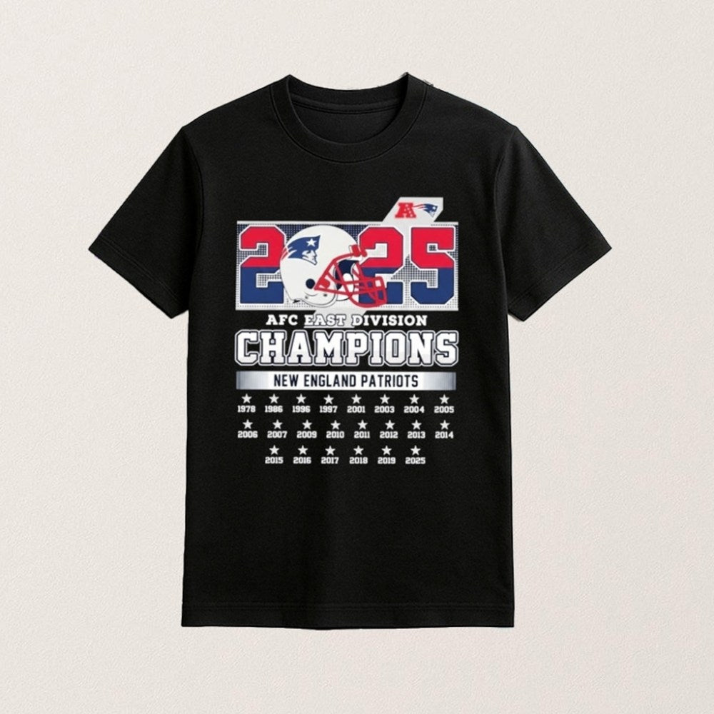 New England Football 2025 AFC East Division Champions Shirt New England Football Merch - GypsysystersGift