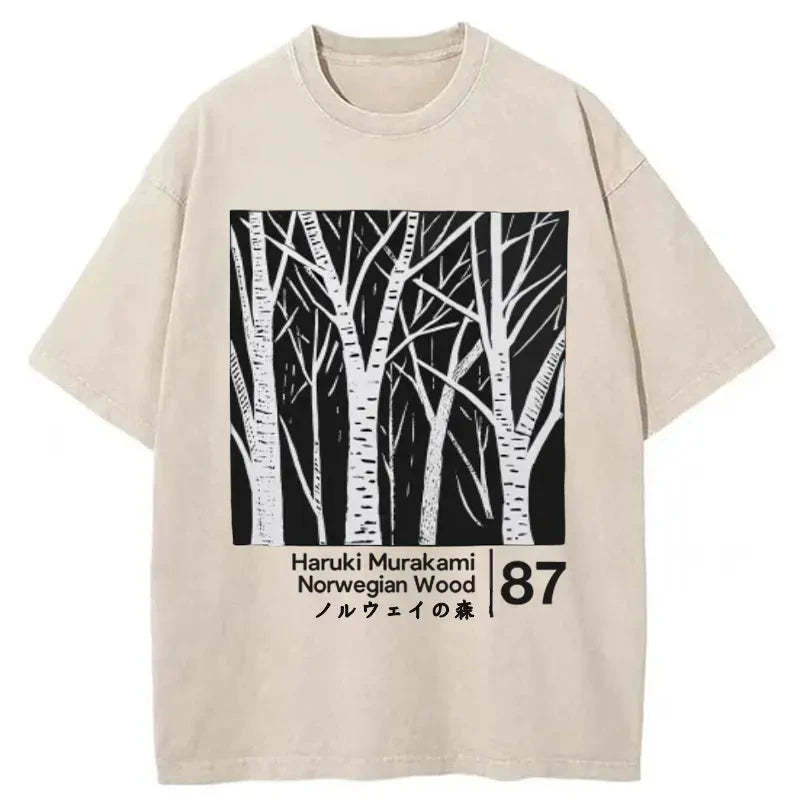 Norwegian Forest Japan Washed T-Shirt Funny Aesthetic Trendy Apparel Gifts For Him - Gypsysystersgift