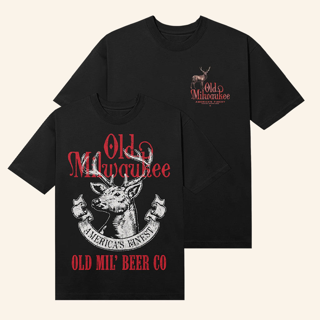 Old Milwaukee Merch Hunting Season Black T-Shirt Christmas Present Ideas For Him - Gypsysystersgift