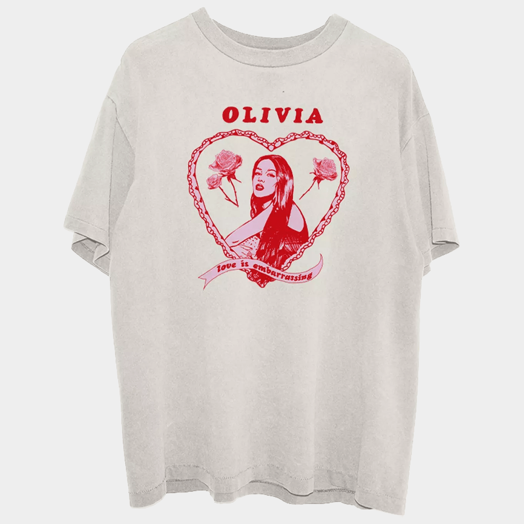Olivia Rodrigo Merch Love Is Embarrassing T-Shirt Music Lover Gifts For Him - GypsysystersGift