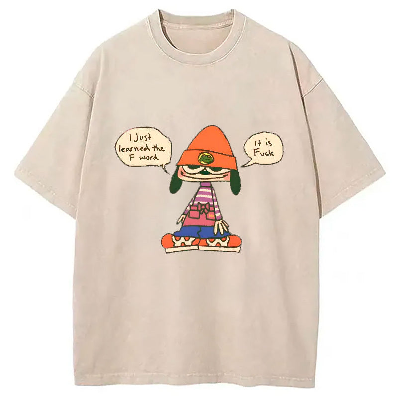 Orange Parapraprapra Vintage Japanese Washed T-Shirt Casual Vintage Everyday Look Gifts For Him - Gypsysystersgift