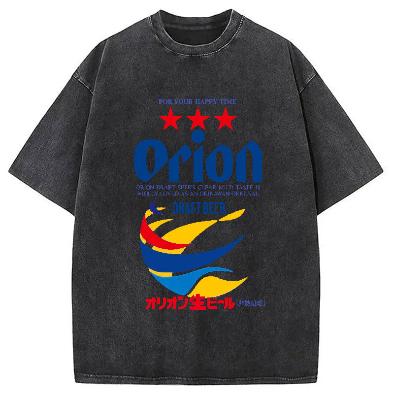 Orion Beer Vintage Japanese Washed T-Shirt Minimal Retro Graphic Clothing Gifts For Him - Gypsysystersgift