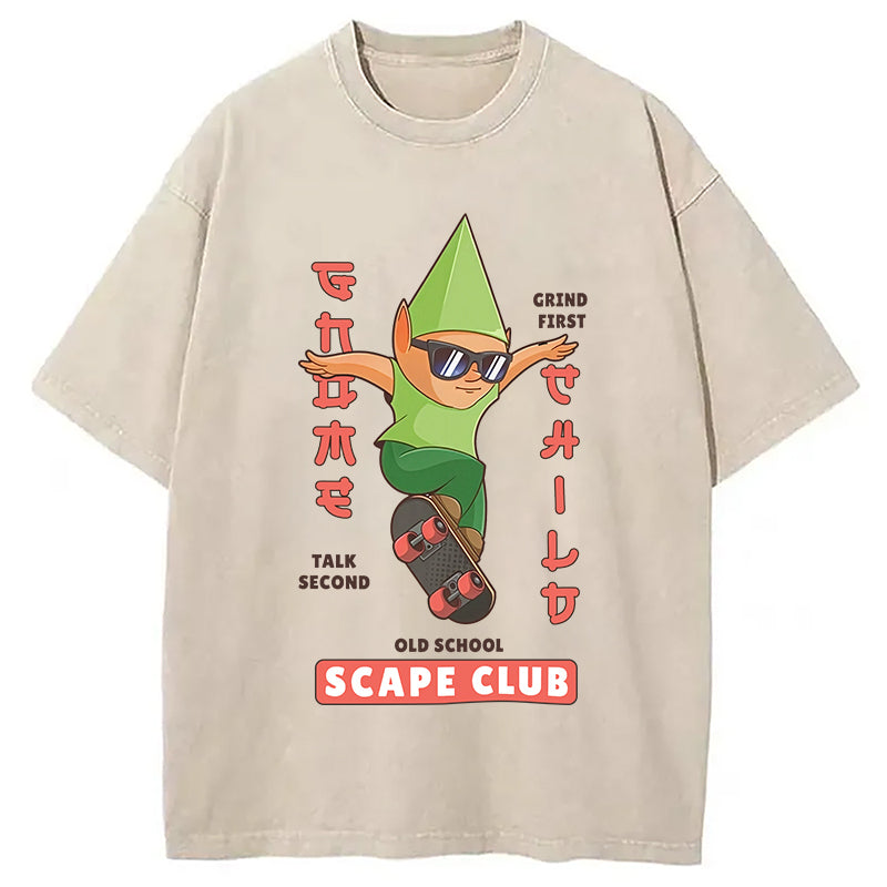 Osrs Gnome Skater Washed T-Shirt Cool Graphic Tee For Men Women Gifts For Him - Gypsysystersgift