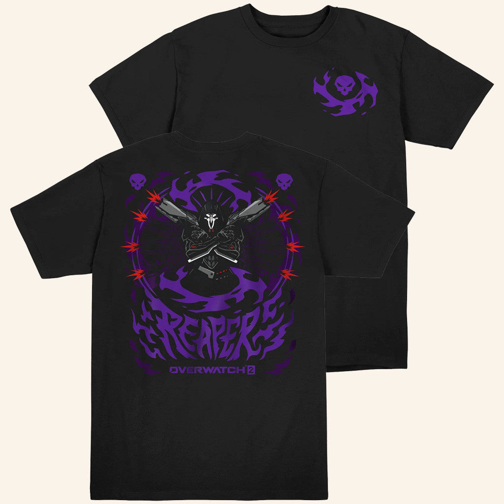 Overwatch Merch Overwatch 2 Reaper Death Blossom Black T-Shirt Present For Him - GypsysystersGift