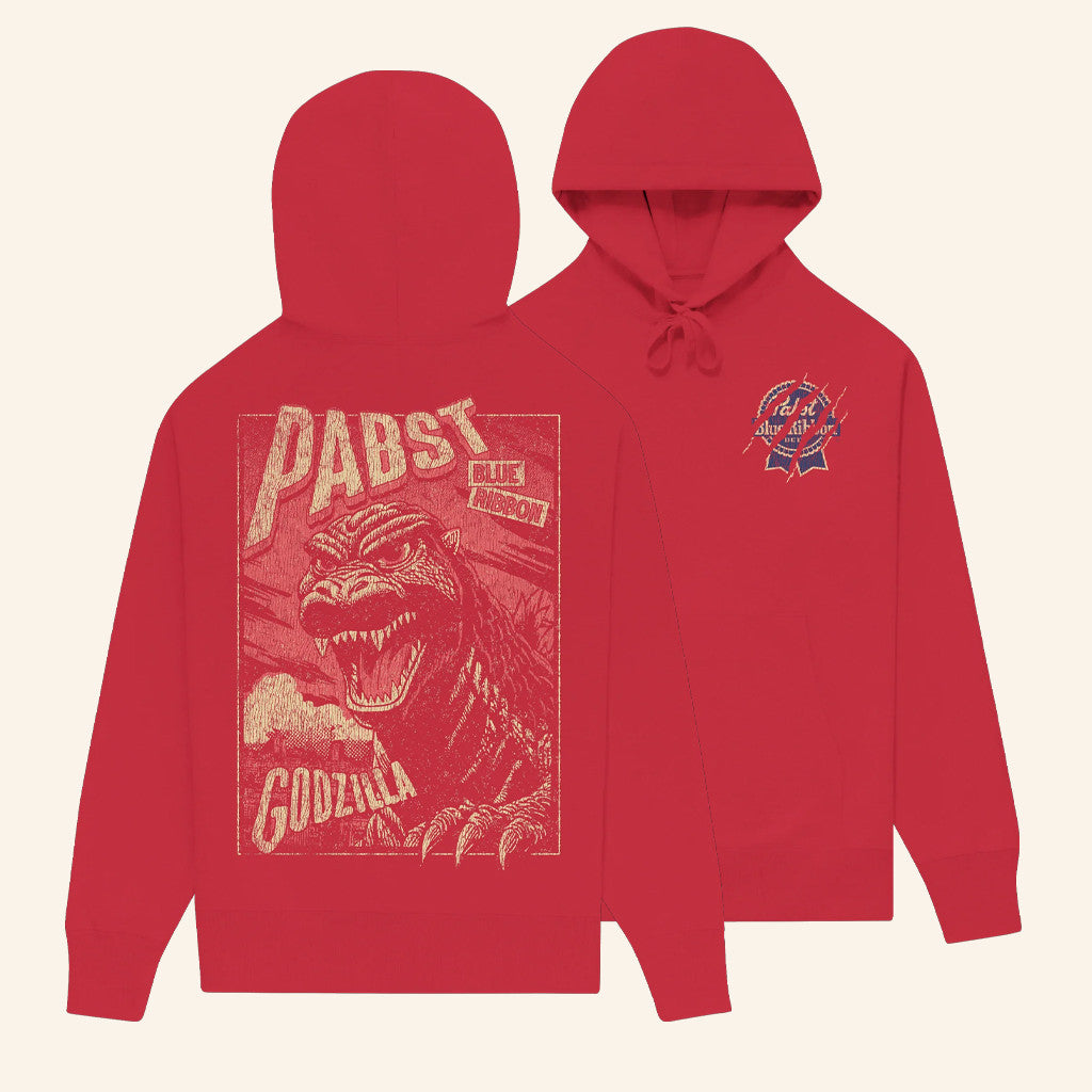 Pabst Blue Ribbon Merch Godzilla Clawed Ribbon Red Hoodie Christmas Ideas For Him - Gypsysystersgift