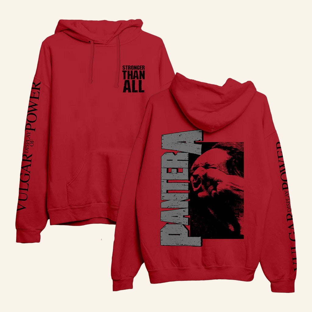 Pantera Merch Stronger Than All Red Hoodie Gift Ideas For Him - Gypsysystersgift