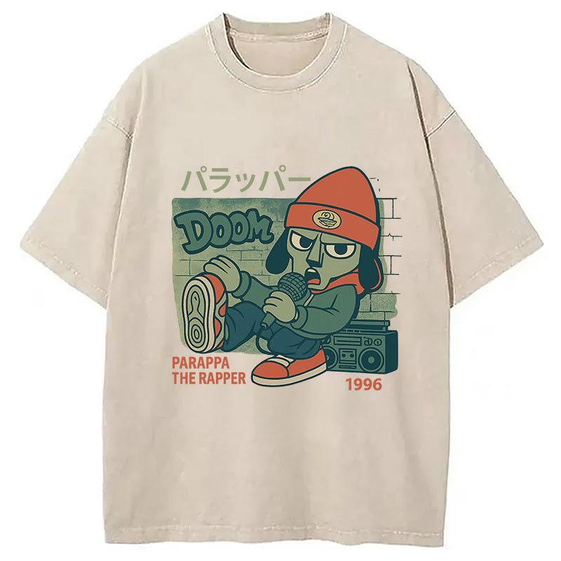 PaRappa the Rapper MF Doom Vintage Washed T-Shirt Funny Graphic Gift For Friends Gifts For Brother - Gypsysystersgift