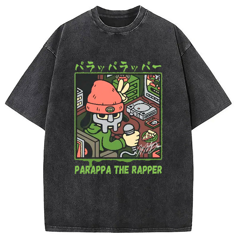 PaRappa the Rapper MF DOOM Washed T-Shirt Casual Vintage Everyday Look Gifts For Him - Gypsysystersgift