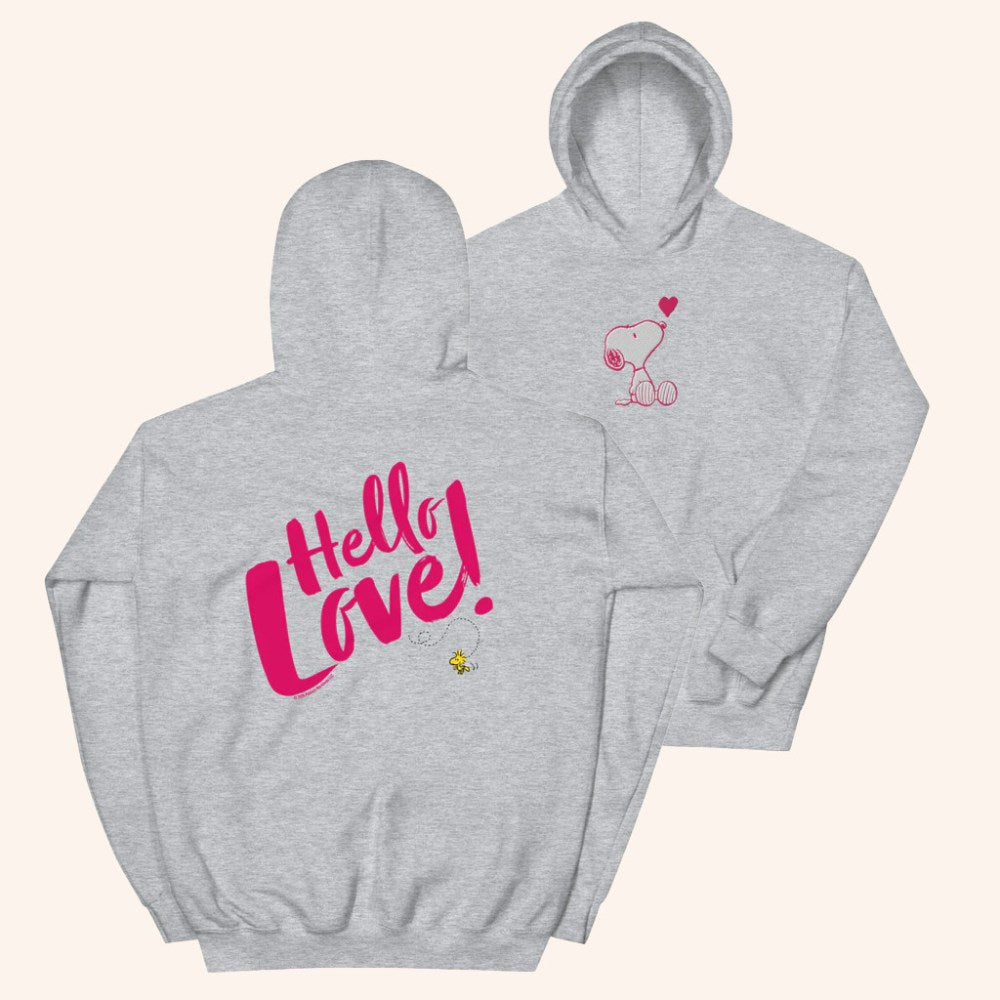 Peanuts Merch Peanuts Hello Love Hoodie Valentines Day Presents For Him - Gypsysystersgift