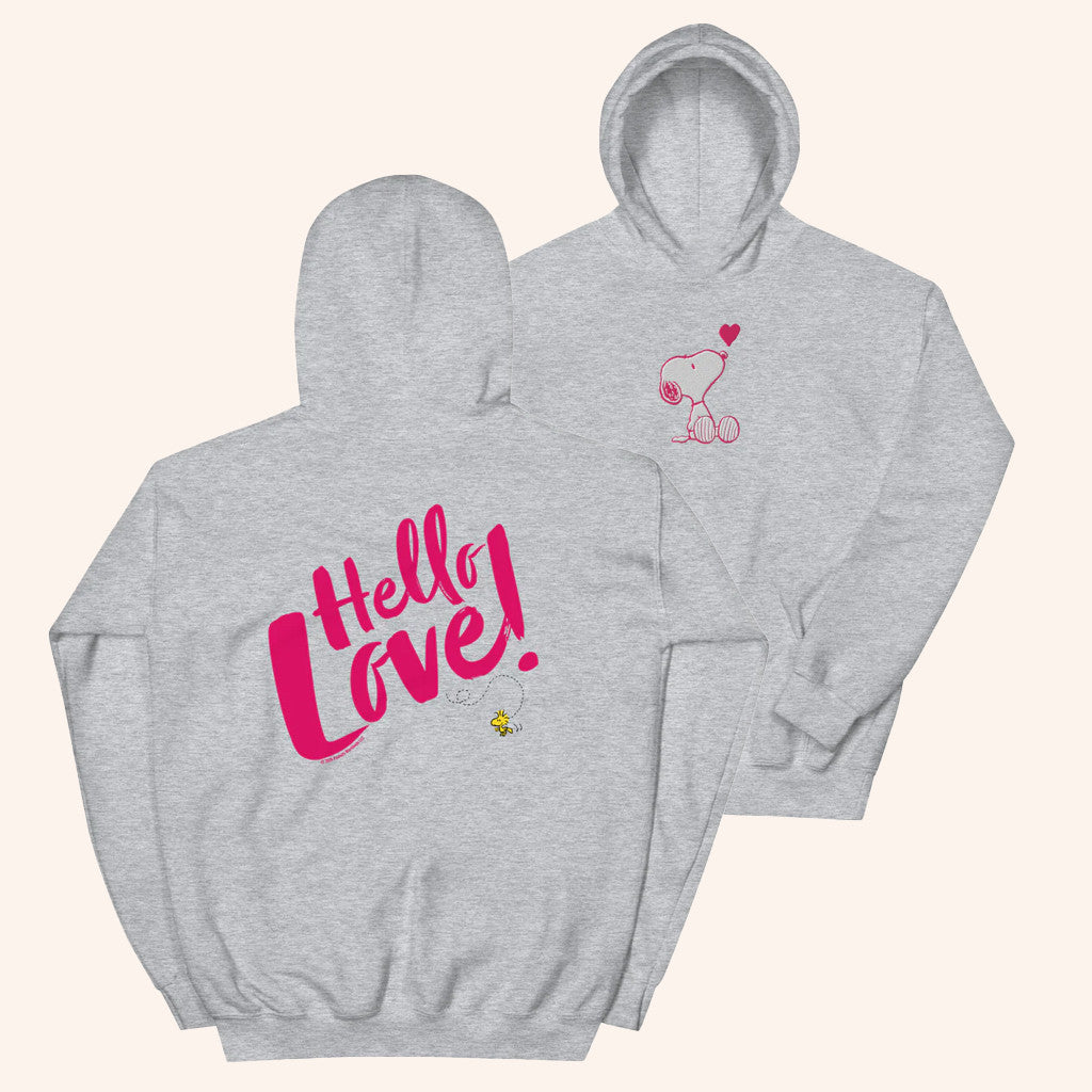 Peanuts Merch Peanuts Hello Love Hoodie Valentines Day Presents For Him - Gypsysystersgift
