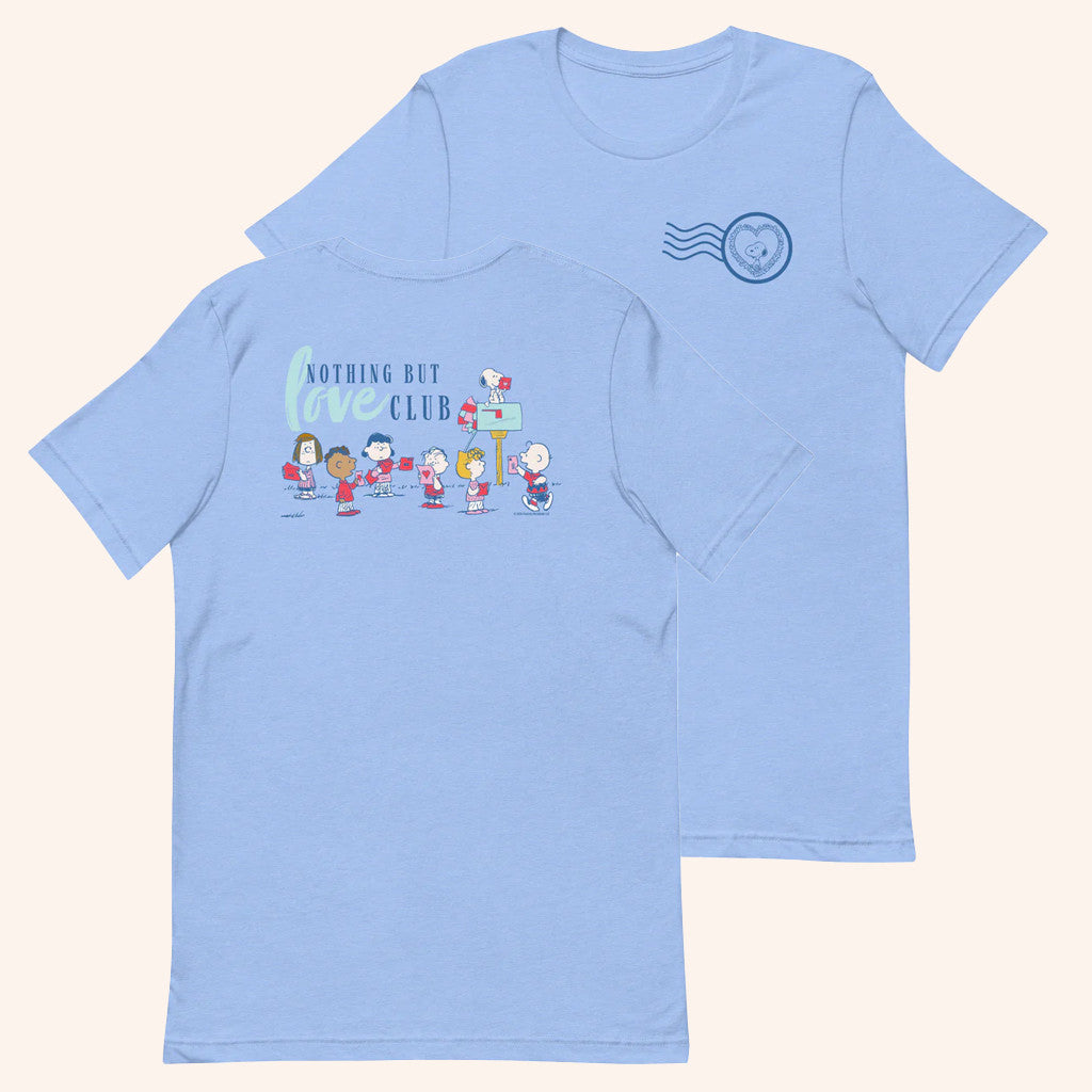 Peanuts Merch Peanuts Nothing But Love Club T-Shirt Best Valentines Day Gifts - GypsysystersGift