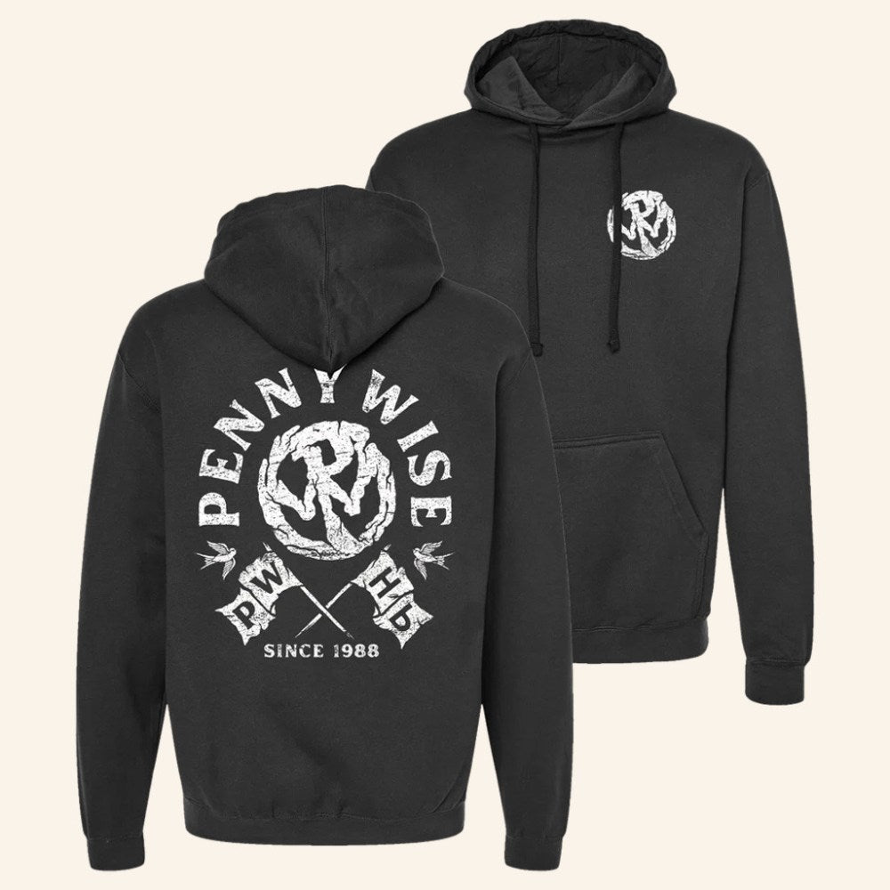 Pennywise Merch Pennywise Flag Hoodie Music Lover Gift Ideas For Him - Gypsysystersgift