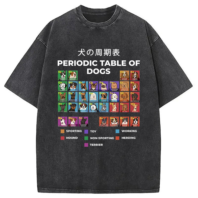 Periodic Table Of Dogs Washed T-Shirt Trendy Aesthetic Graphic Apparel Gifts For BFF - Gypsysystersgift