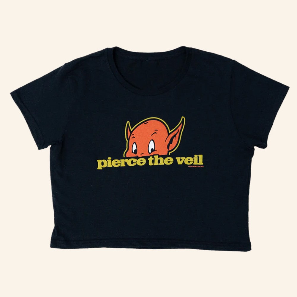 Pierce The Veil Merch Devil Cropped T-Shirt Best Gifts For Her - GypsysystersGift