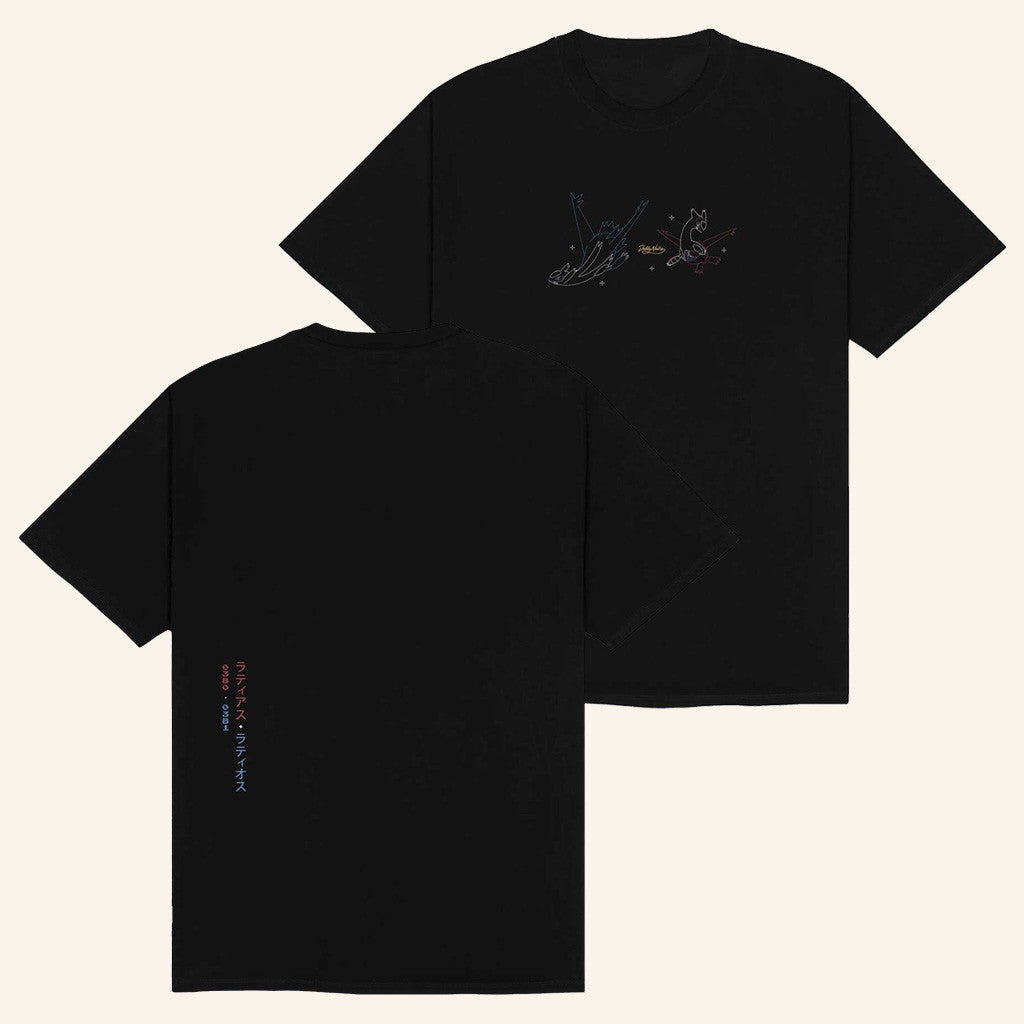 Pokemon Merch Pokemon x Dolly Noire Latias And Latios Black T-Shirt Gifts For Sister - Gypsysystersgift