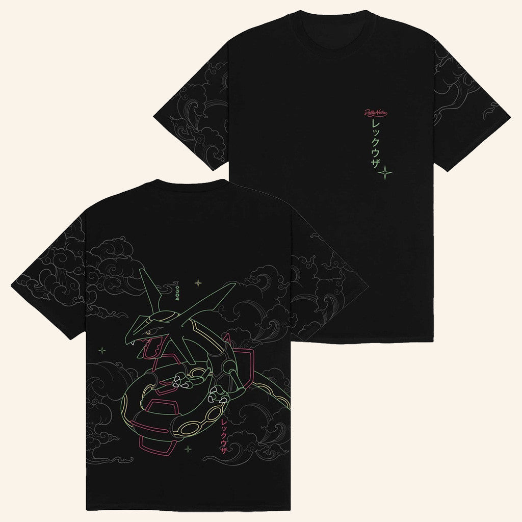 Pokemon Merch Pokemon x Dolly Noire Rayquaza Black T-Shirt Birthday Gift For Him - Gypsysystersgift