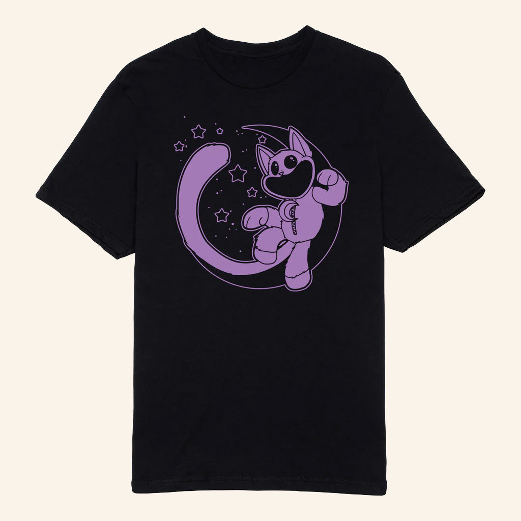 Poppy Playtime Merch CatNap Moon Black T-Shirt Birthday Ideas For Friends - GypsysystersGift