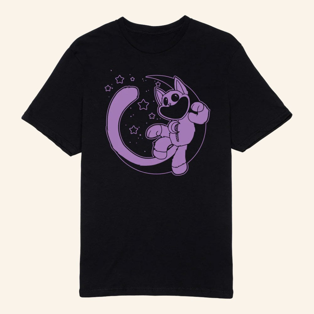 Poppy Playtime Merch CatNap Moon Black T-Shirt Birthday Ideas For Friends - GypsysystersGift