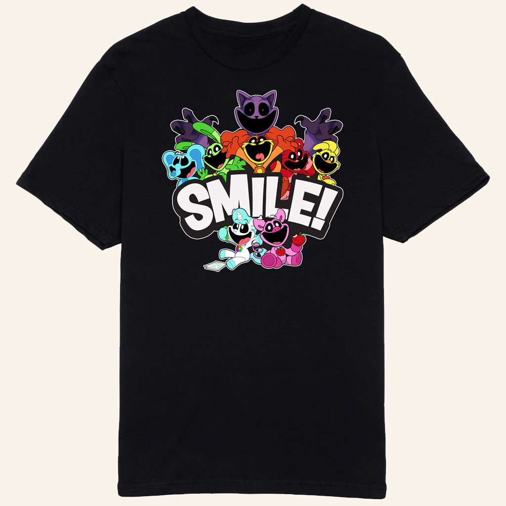 Poppy Playtime Merch Smiling Critters Smiling T-Shirt Birthday Gift Ideas For Him - GypsysystersGift