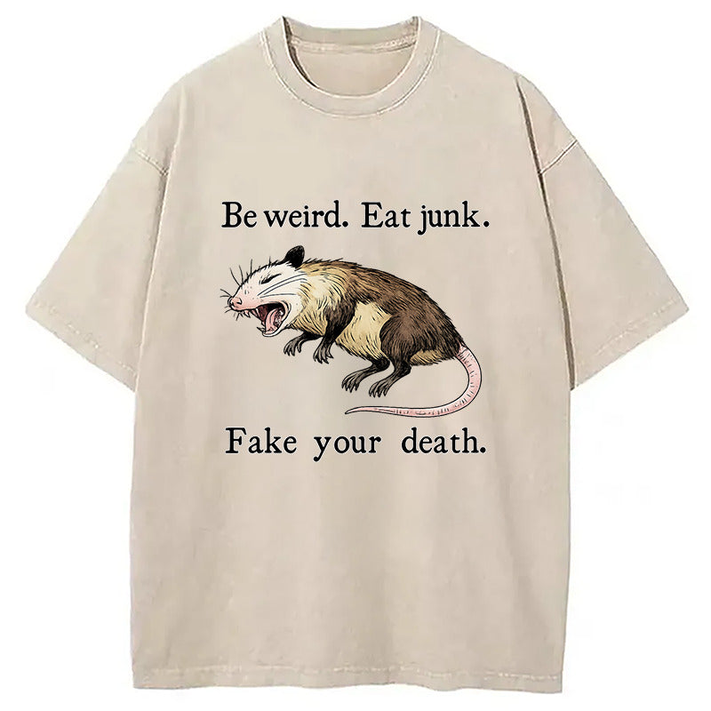 Possum Playing Dead Washed T-Shirt Funny Quote Unisex Shirt Gifts For Her - Gypsysystersgift