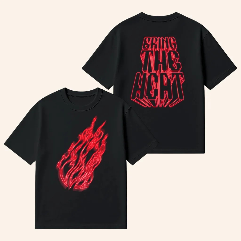 Prestonplayz Fire Merch Neon Flame T-Shirt Bring The Heat Shirt Gifts For Husband - Gypsysystersgift