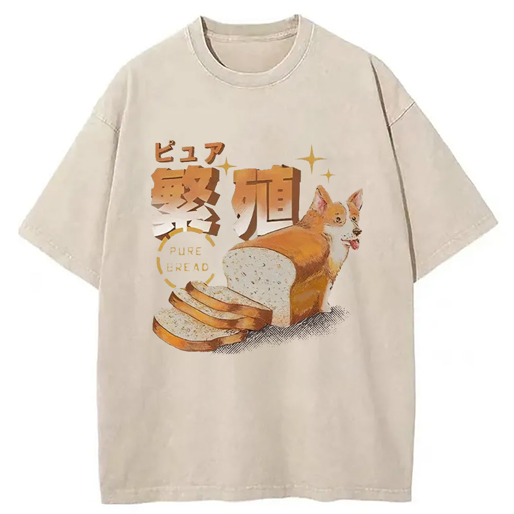Pure Bread Dog Funny Washed T-Shirt Casual Vintage Everyday Look Gifts For Her - Gypsysystersgift