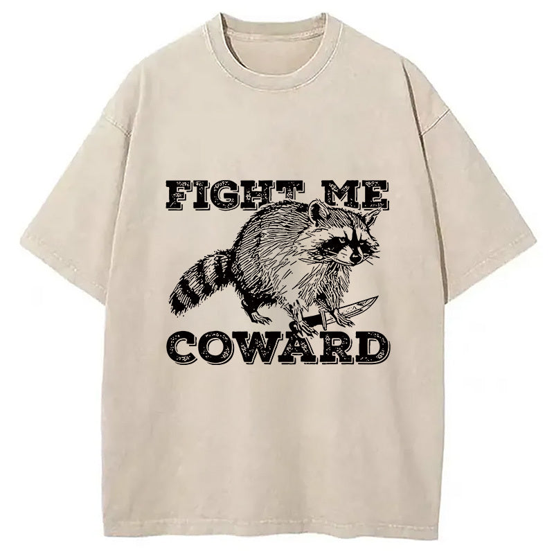 Raccoon With A Knife Washed T-Shirt Cool Urban Street Style Shirt Gifts For Her - Gypsysystersgift