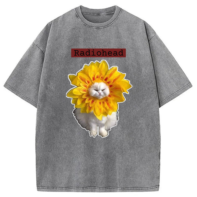 Radiohead Cat Washed T-Shirt Funny Quote Unisex Shirt Gifts For Him - Gypsysystersgift