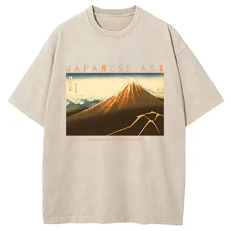 Rainstorm Beneath The Summit Washed T-Shirt Retro Humor Outfit Idea Gifts For Her - Gypsysystersgift