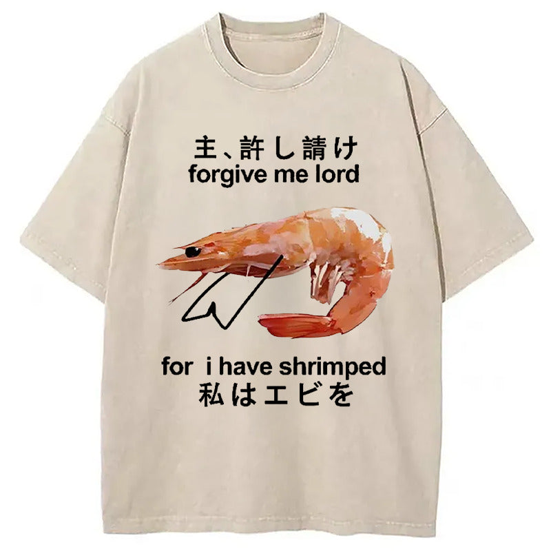 Retreating Shrimp Washed T-Shirt Retro Humor Outfit Idea Gifts For Best Friend - Gypsysystersgift