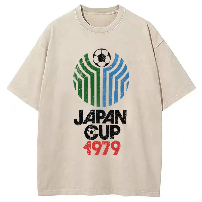 Retro Japan Cup 1979 Soccer Washed T-Shirt Soft Comfortable Daily T Shirt Gifts For Him - Gypsysystersgift