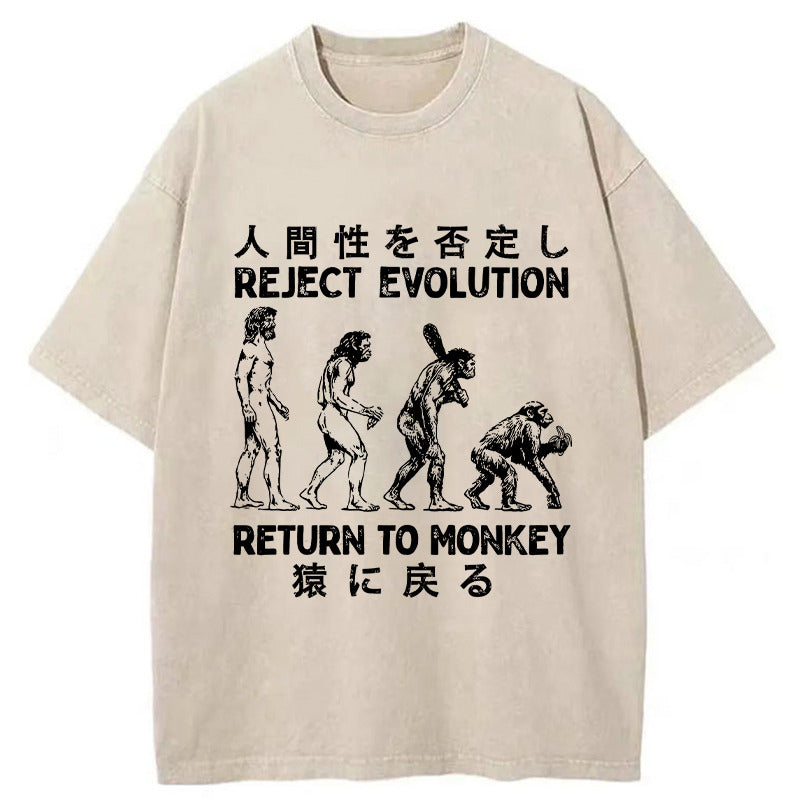 Return To Monkey Washed T-Shirt Everyday Comfort Graphic Shirt Gifts For Her - Gypsysystersgift