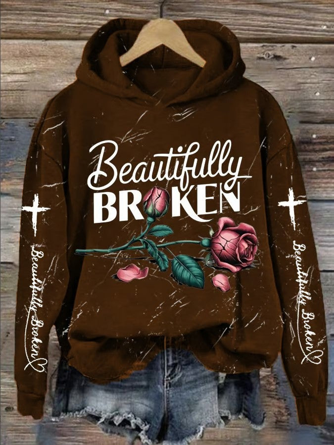 Rose Beautifully Broken Country Music Hoodie Music Lover Jelly Roll Fans Gifts For Women's - Gypsysystersgift