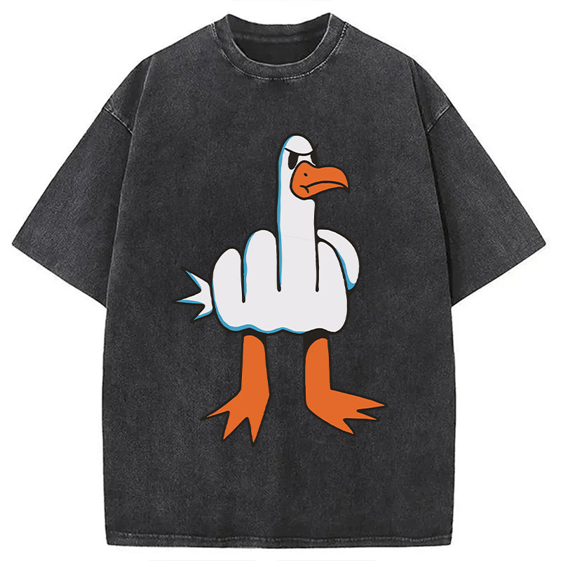 Rude Seagull Washed T-Shirt Funny Aesthetic Trendy Apparel Gifts For Her - Gypsysystersgift