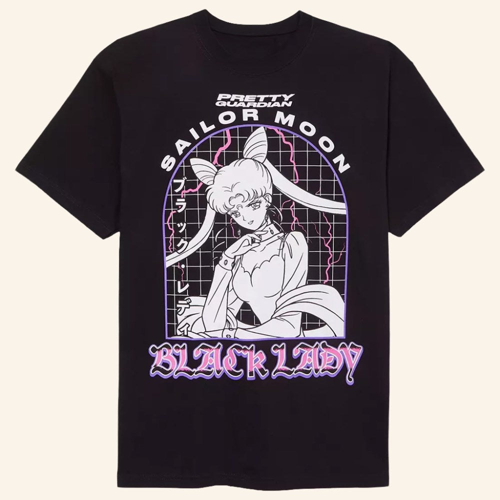 Sailor Moon Merch Black Lady Tonal Portrait T-Shirt Cool Gifts For Anime Lovers - GypsysystersGift