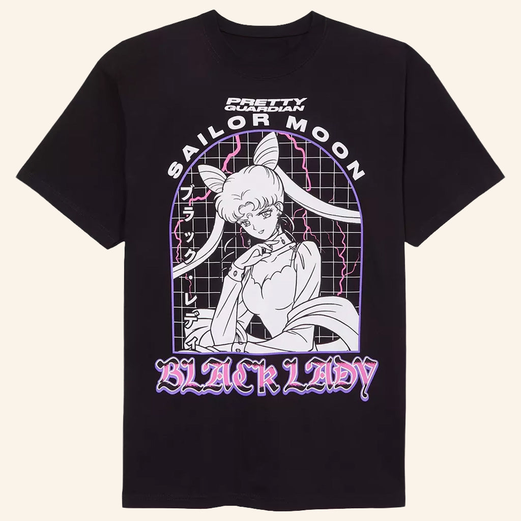 Sailor Moon Merch Black Lady Tonal Portrait T-Shirt Cool Gifts For Anime Lovers - GypsysystersGift