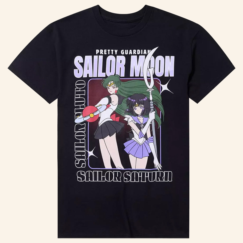 Sailor Moon Merch Pretty Guardian Sailor Moon Saturn And Pluto Duo T-Shirt Gifts For Her - GypsysystersGift