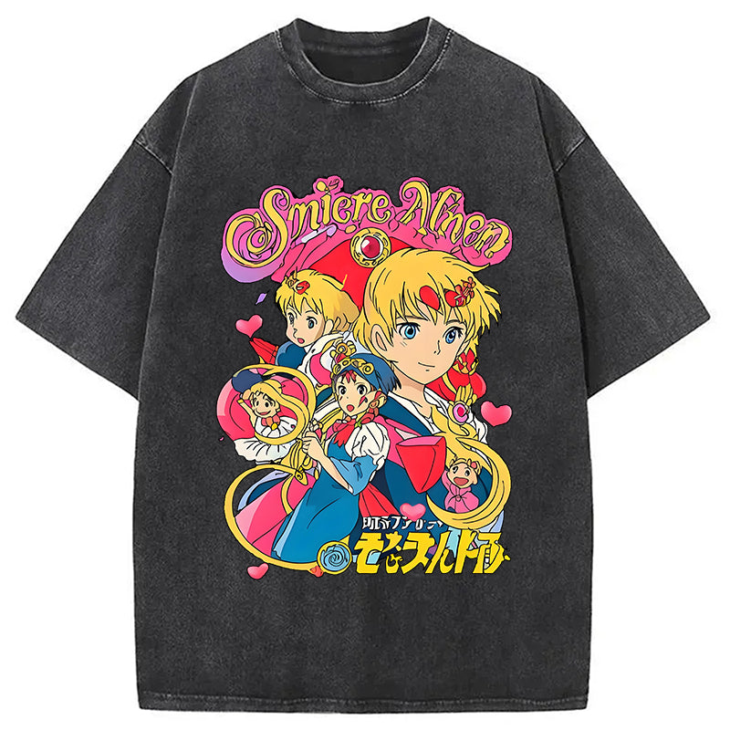 Sailor Moon Vintage Washed T-Shirt Soft Cotton Daily Wear Tee Gifts For Friends - Gypsysystersgift