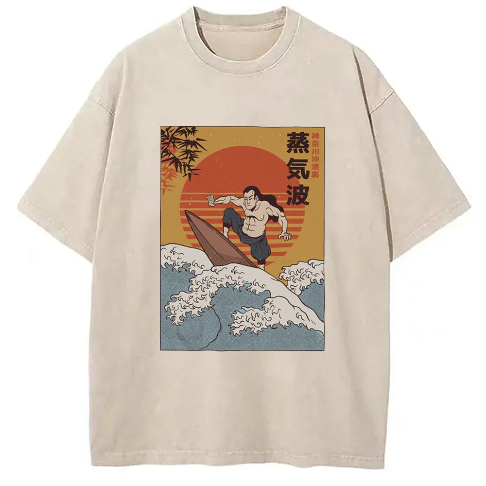 Samurai Surfe Vintage Washed T-Shirt Trendy Aesthetic Graphic Apparel Gifts For Her - Gypsysystersgift