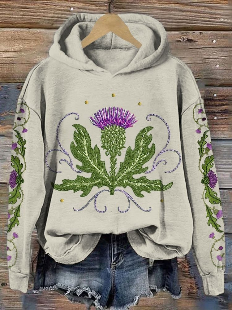 Scottish Thistle Flower Of Scotland Hoodie Mother's Day Gifts For Wife Christmas Gift for Him - Gypsysystersgift