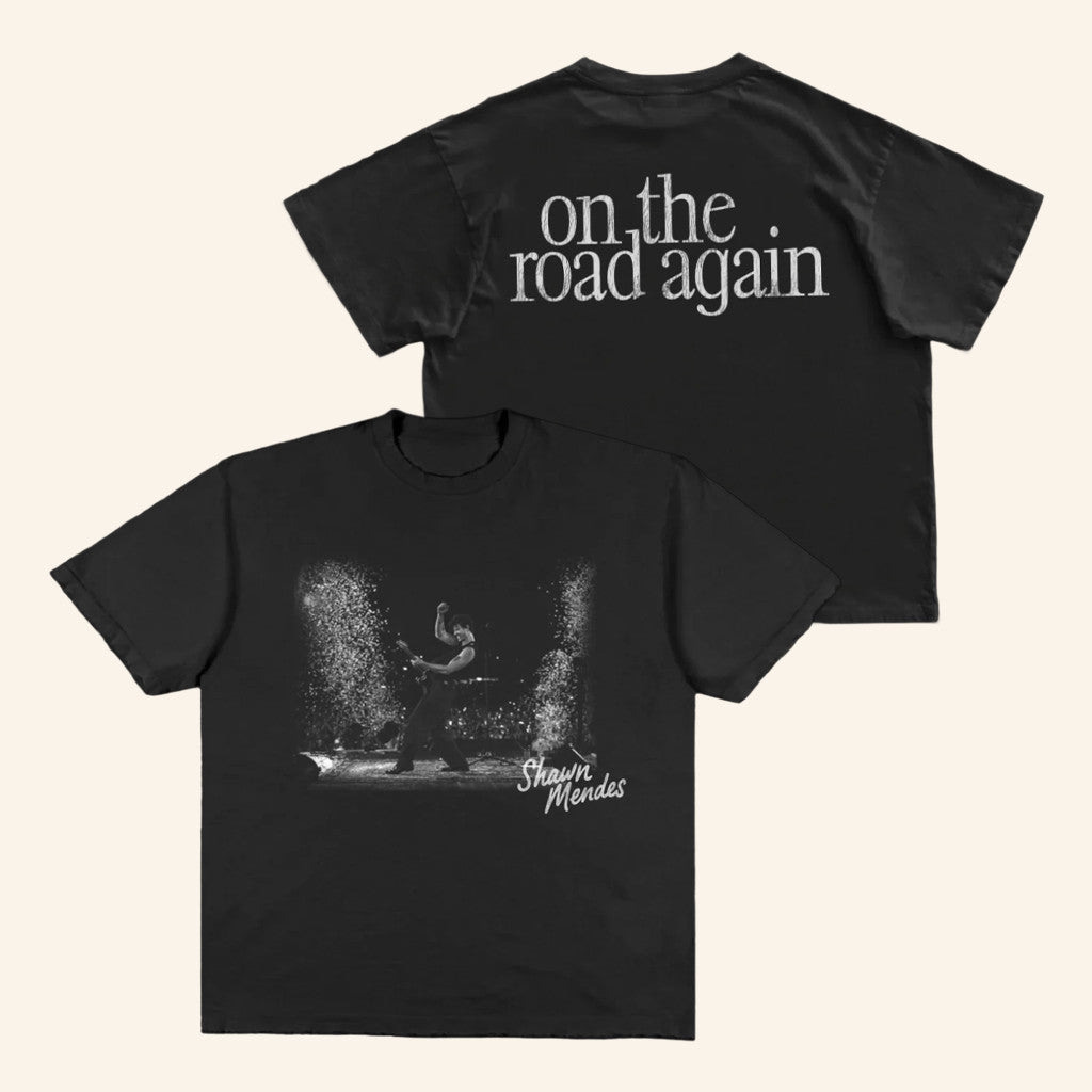 Shawn Mendes Merch Stage Photo On The Road Again T-Shirt Music Lover Gifts For Him - Gypsysystersgift