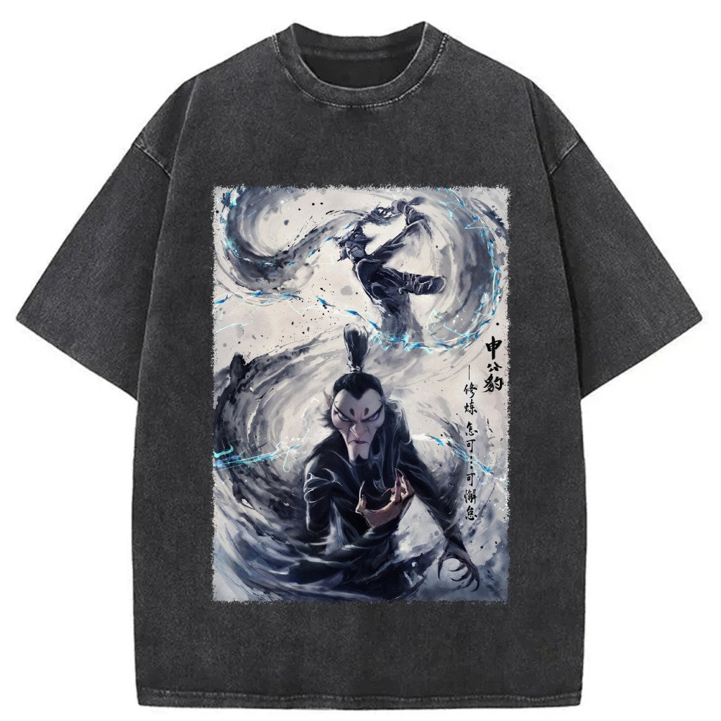 Shen Gongbao Anime Design Washed T-Shirt Funny Aesthetic Trendy Apparel Gifts For Him - Gypsysystersgift