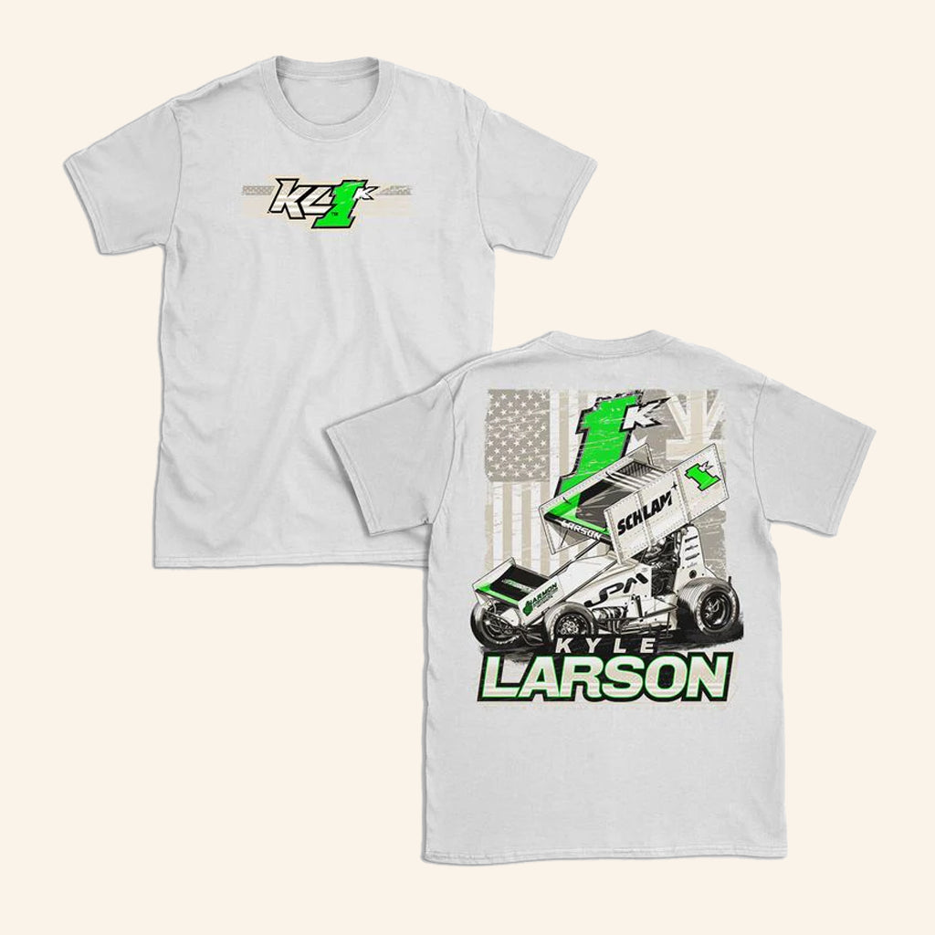 Shop Kyle Larson Merch 2025 Australian Tour 1K Design White T-Shirt Gifts For Him - GypsysystersGift
